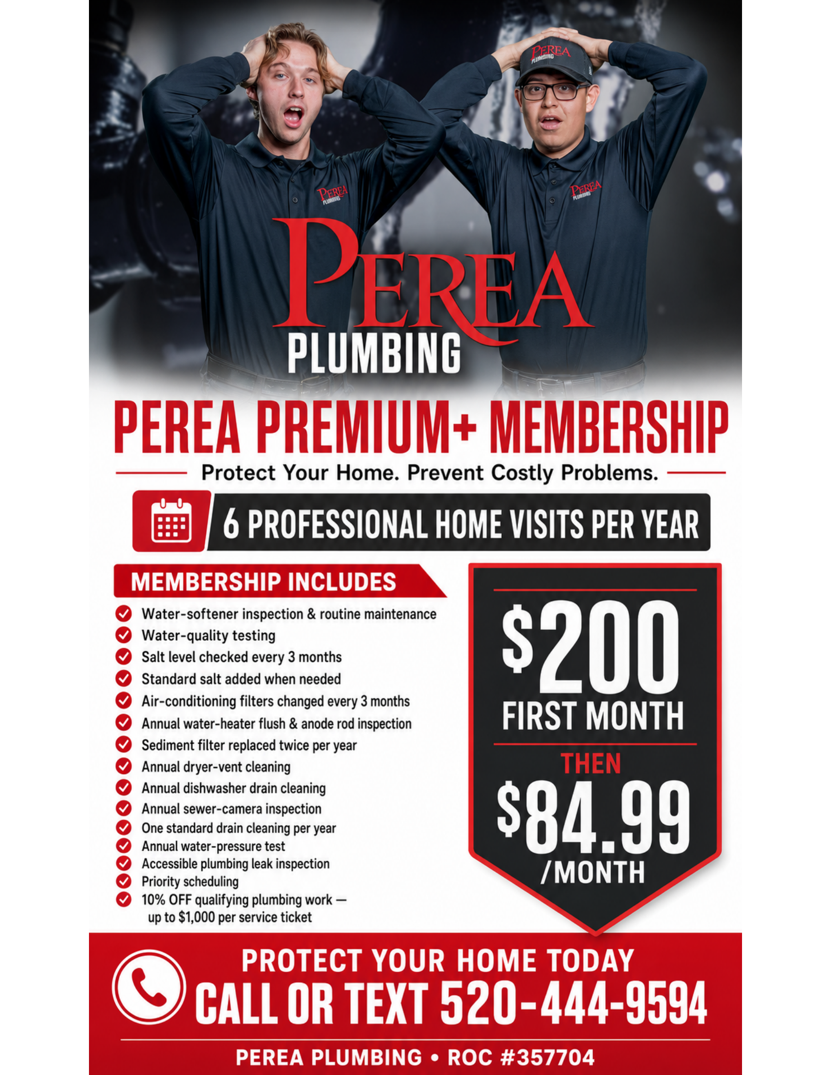 Perea Plumbing Premium+ Membership